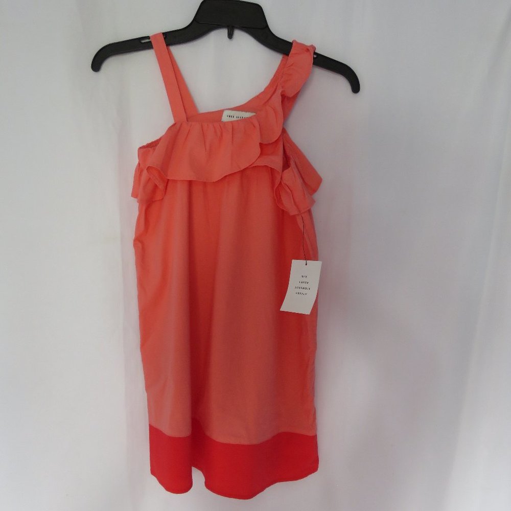 Free Assembly Girls Babydoll Dress with Asymmetric Neckline